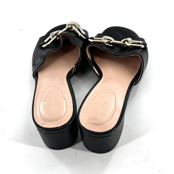 Bandolino Calle3 Chain Link Mules 6.5 Black NWOT Heels Pumps Capsule 90s Slip On - Picture 4 of 7